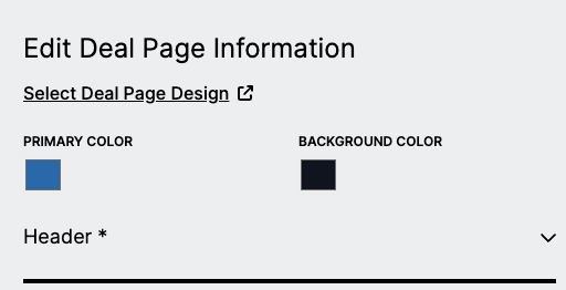 Deal page editor color palette